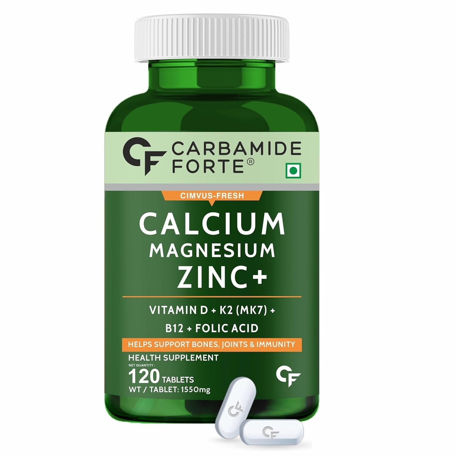 Carbamide Forte Calcium + Magnesium + Zinc + Vitamin D, K2, & B12 Tablets