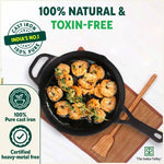 Thumbnail for The Indus Valley CASTrong Cast Iron Fry Pan/Skillet, Pre-seasoned, Nonstick, 100% Pure, Toxin-free, Induction,Spatula, 25.4cm, 1.7L, 2.3kg