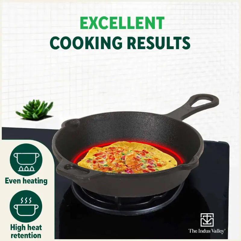 The Indus Valley CASTrong Cast Iron Cookware Set: Tawa+ Kadai+ Fry Pan, Kitchen Set for Home, Pre-seasoned, 100% Pure, Toxin-free, Tadka Pan - Distacart