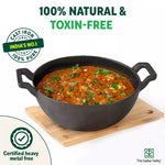 Thumbnail for The Indus Valley CASTrong Cast Iron Kadai, Pre-seasoned, Nonstick, 100% Pure, Toxin-free, Induction, 21/25cm, 1.7L/3.3kg