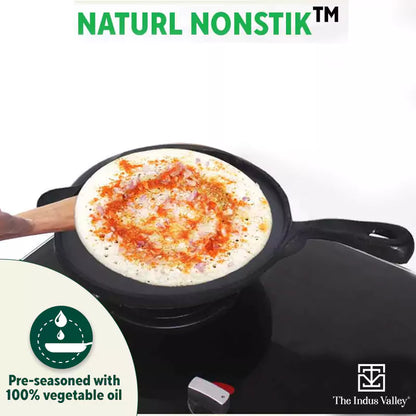The Indus Valley Super Smooth Cast Iron Set: Kadai+ Tawa+ Frypan, Kitchen set for Home, Nonstick, 100% Pure, Toxin-free, Tadka Pan - Distacart