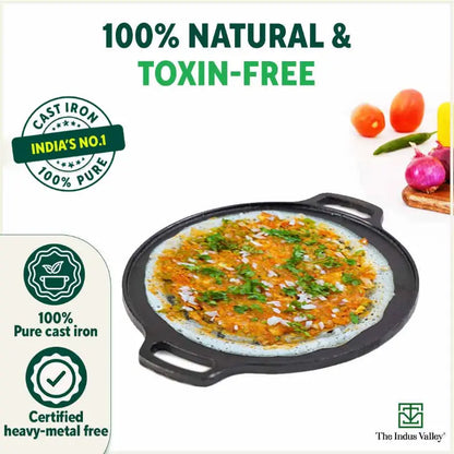 The Indus Valley CASTrong Cast Iron Cookware Set: Tawa+ Kadai+ Fry Pan, Kitchen Set for Home, Pre-seasoned, 100% Pure, Toxin-free, Tadka Pan - Distacart