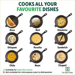 Thumbnail for The Indus Valley Super Smooth Cast Iron Tawa, Long Handle,Pre-seasoned, Nonstick, 100% Pure, Toxin-free, Induction,Spatula, 25.4cm, 1.8kg