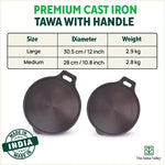 Thumbnail for The Indus Valley Super Smooth Cast Iron Tawa,Pre-seasoned, Nonstick, 100% Pure, Toxin-free, Induction, 28/30.5cm, 2.8/2.9kg