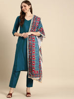 Thumbnail for Anouk Women Solid Regular Kurta with Trousers & With Dupatta - Distacart