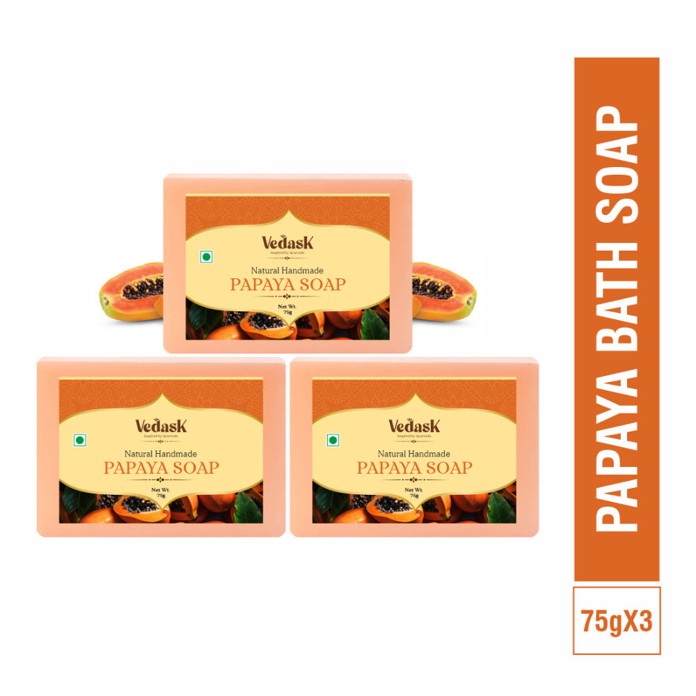 Vedask Organic Handmade Papaya Bath Soap - Dista