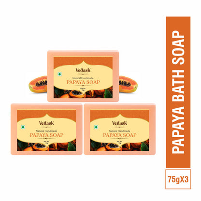 Vedask Organic Handmade Papaya Bath Soap - Dista