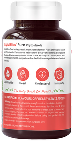 Thumbnail for bliss welness heart health phytosterols high potency lipid support veg capsule