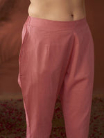 Thumbnail for Anouk Mauve Ethnic Motifs Embroidered Beads & Stones Linen Kurta with Trousers & Dupatta