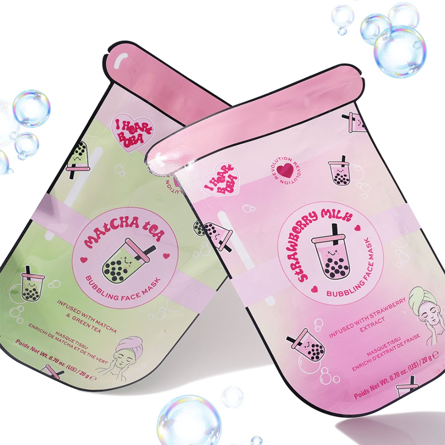 Makeup Revolution Bubble Tea Matcha Tea Bubble Sheet Mask - Matcha Green - Distacart