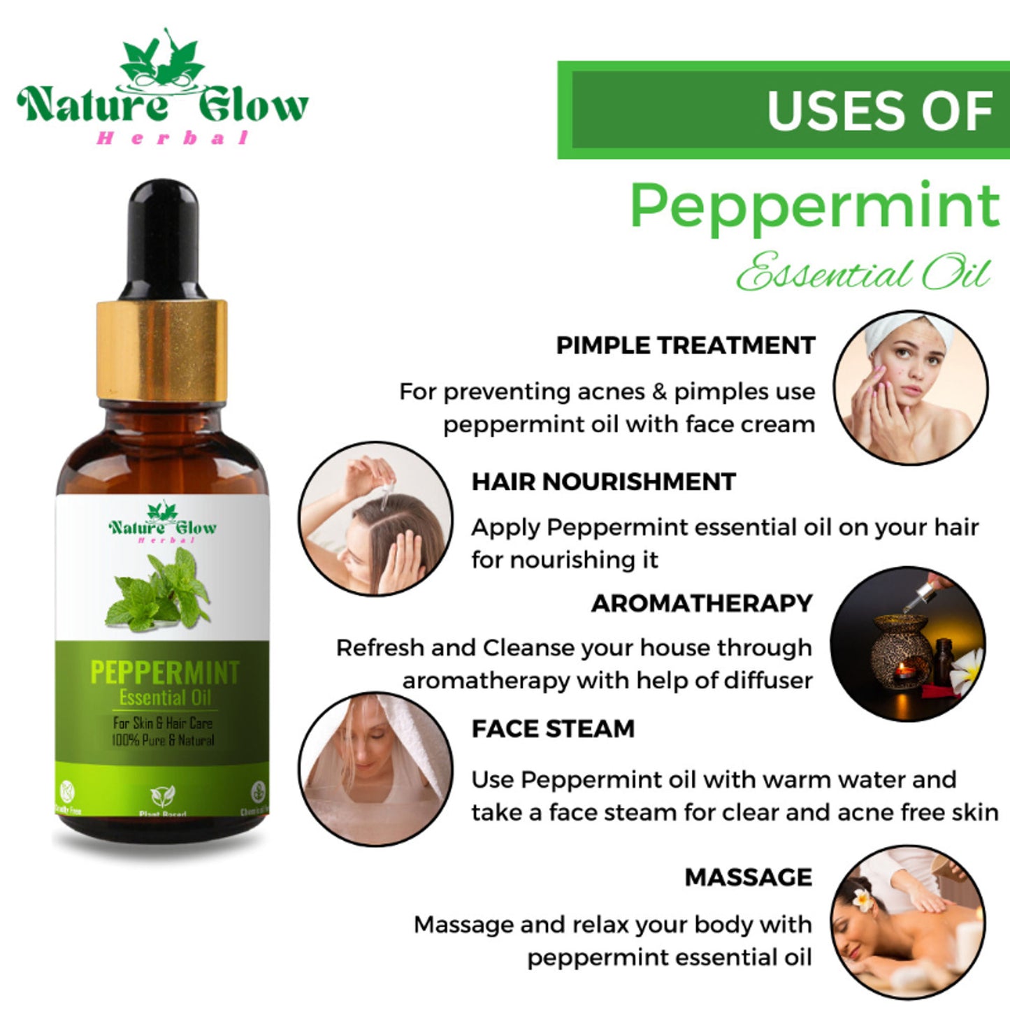 Nature Glow Herbal Tea Tree & Peppermint Essential Oil Combo - Distacart