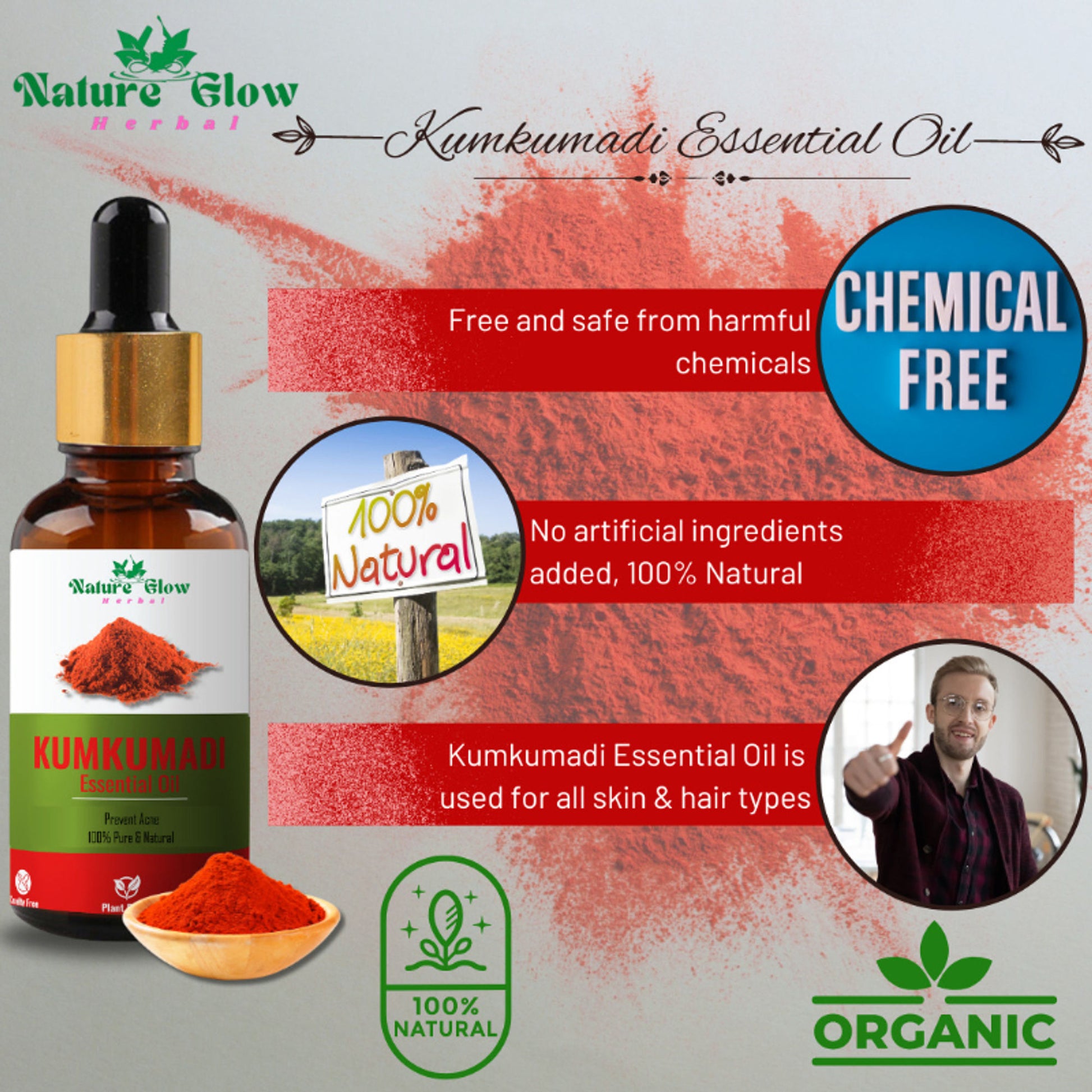 Nature Glow Herbal Kumkumadi & Turmeric Essential Oil Combo - Distacart