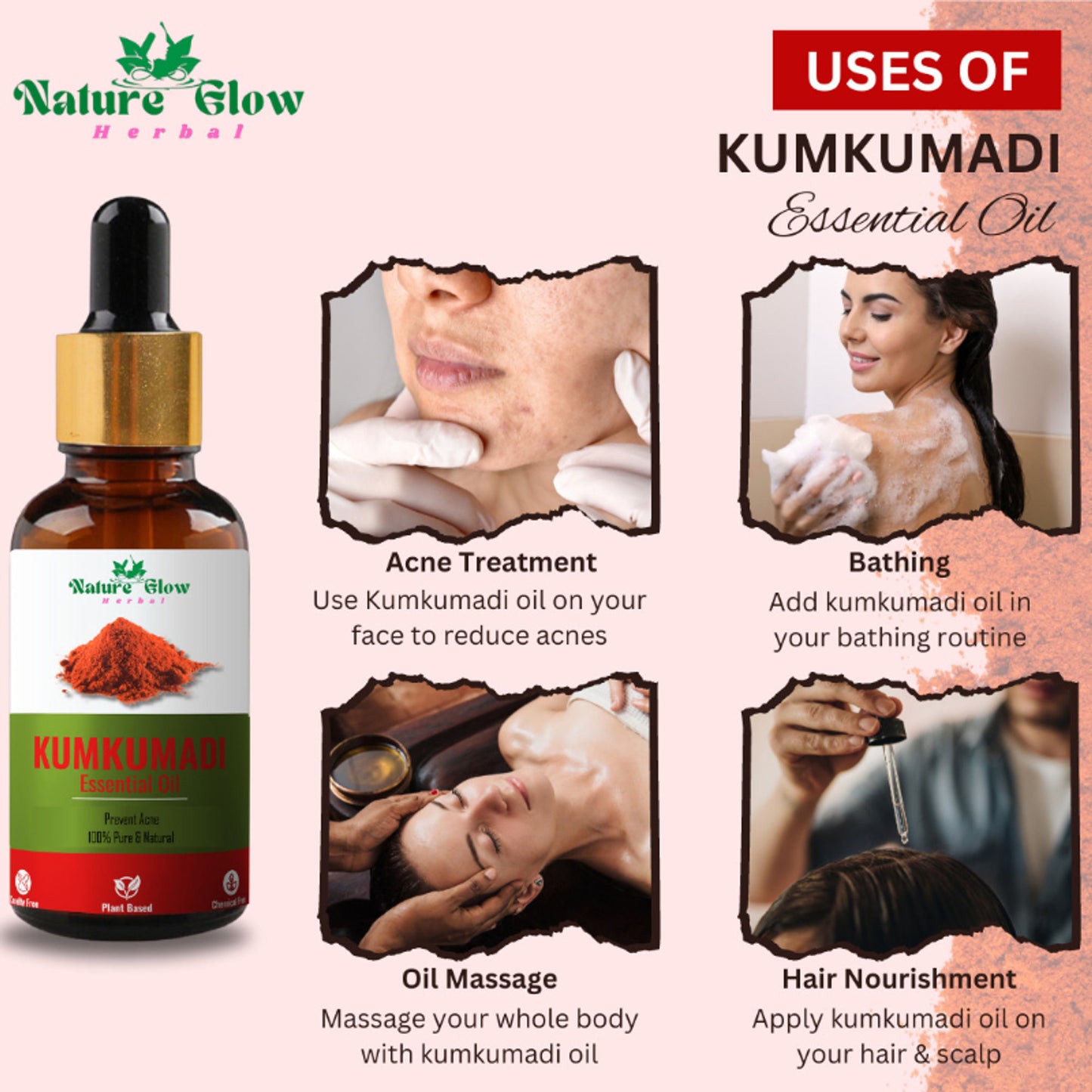 Nature Glow Herbal Kumkumadi & Turmeric Essential Oil Combo - Distacart