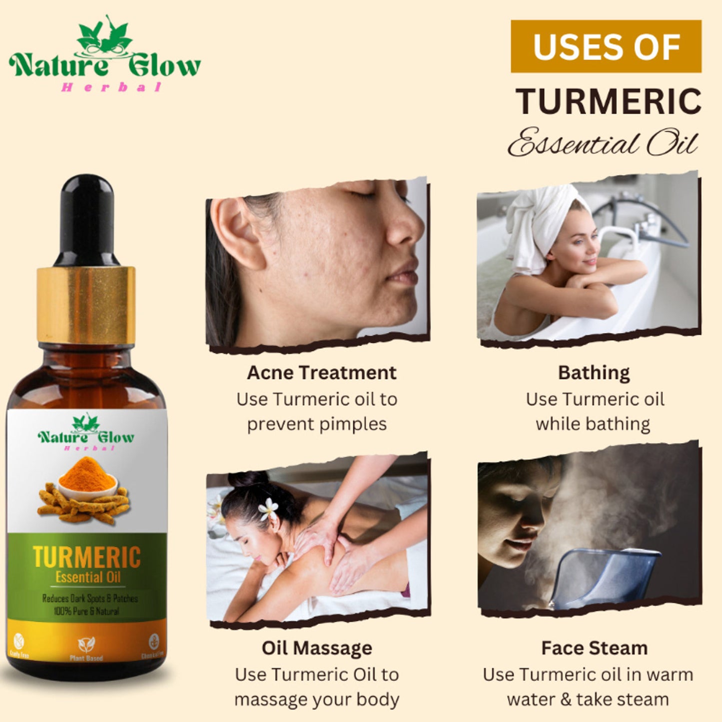 Nature Glow Herbal Kumkumadi & Turmeric Essential Oil Combo - Distacart