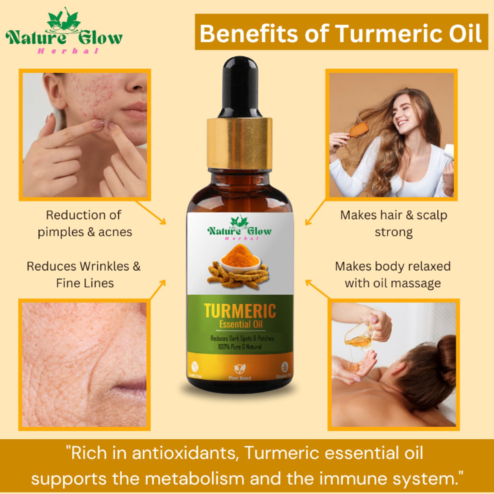 Nature Glow Herbal Kumkumadi & Turmeric Essential Oil Combo - Distacart
