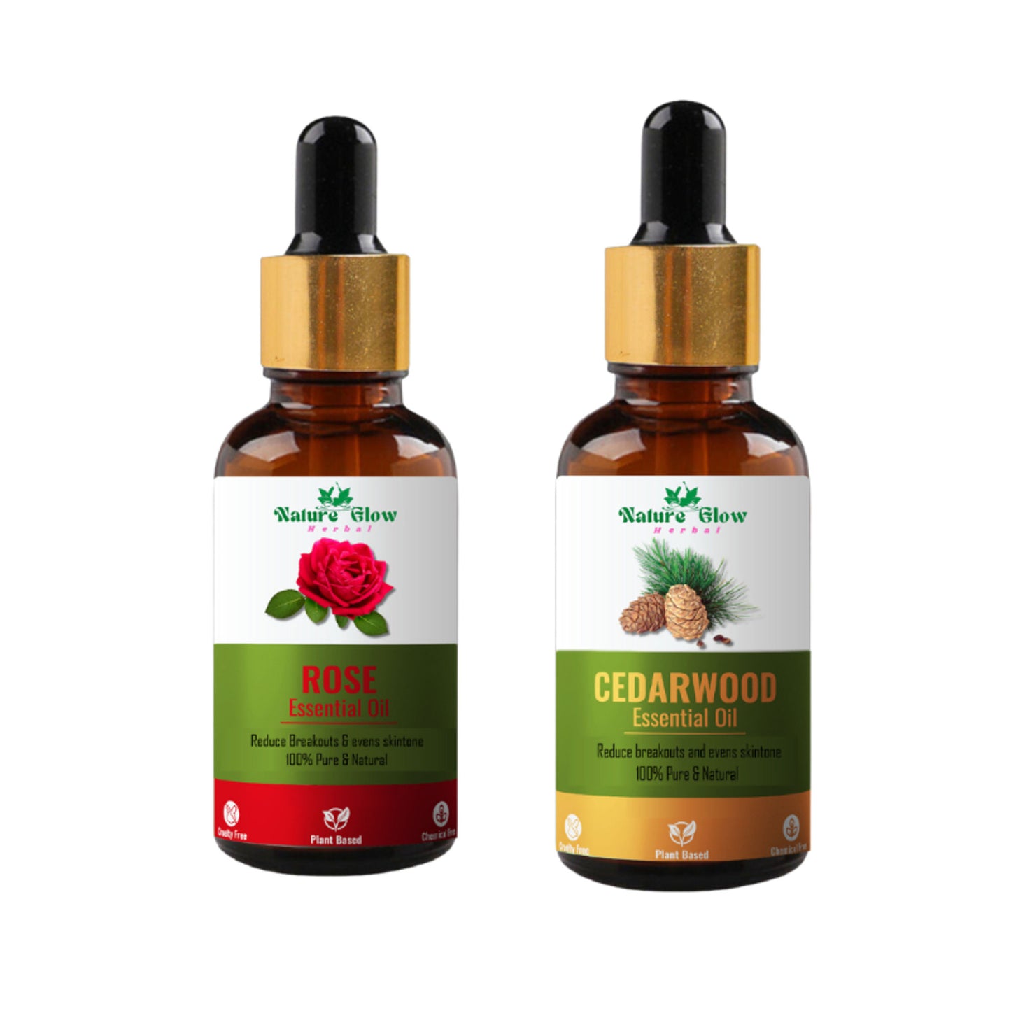 Nature Glow Herbal Rose & Cedarwood Essential Oil Combo - Distacart