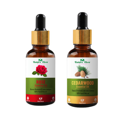 Nature Glow Herbal Rose & Cedarwood Essential Oil Combo - Distacart
