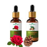 Thumbnail for Nature Glow Herbal Rose & Cedarwood Essential Oil - Pack Of 3