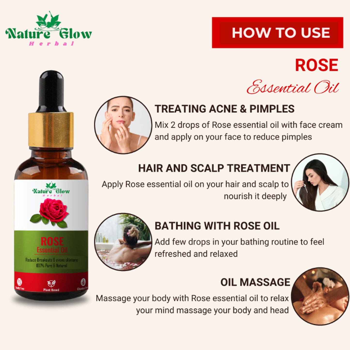 Nature Glow Herbal Rose & Cedarwood Essential Oil Combo - Distacart