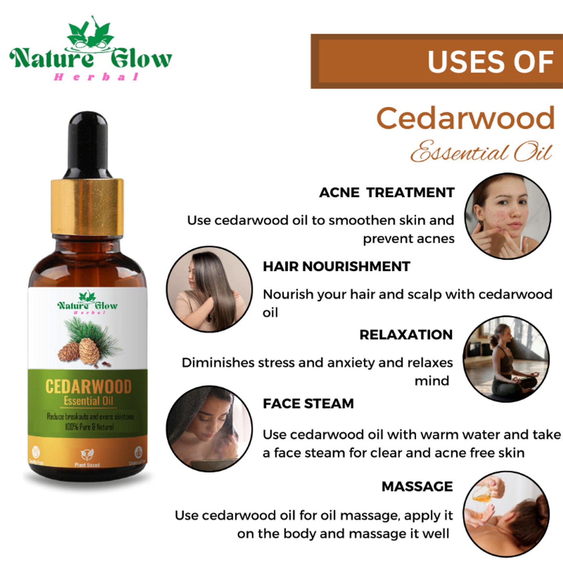 Nature Glow Herbal Rose & Cedarwood Essential Oil Combo - Distacart