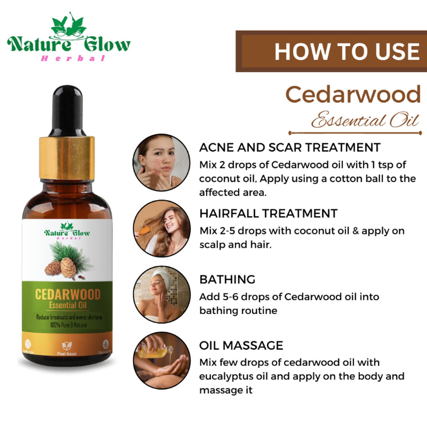 Nature Glow Herbal Rose & Cedarwood Essential Oil Combo - Distacart