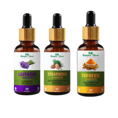 Nature Glow Herbal Lavender & Cedarwood & Turmeric Essential Oil Combo - Distacart