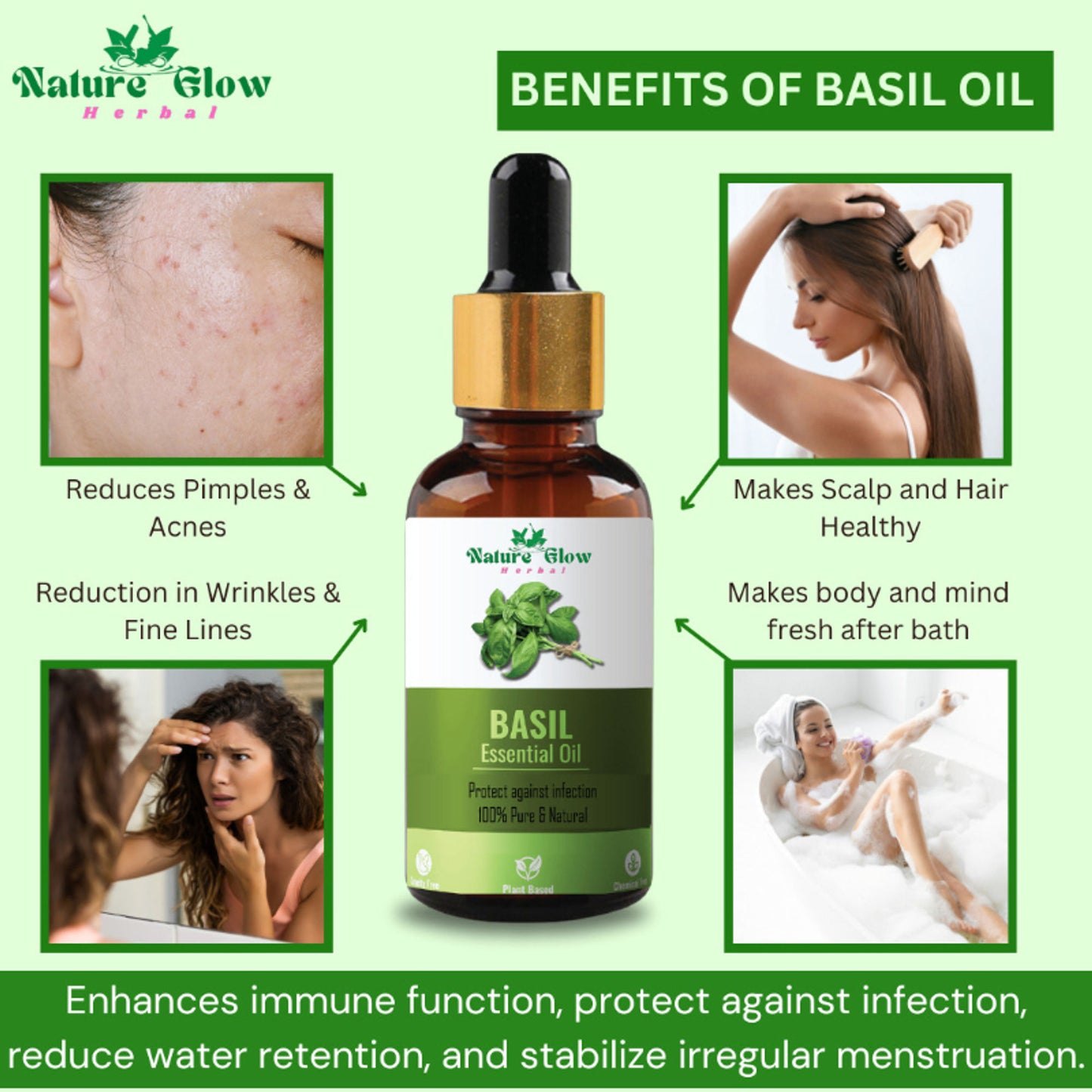Nature Glow Herbal Tea Tree & Eucallypatus & Basil Essential Oil Combo - Distacart