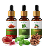Thumbnail for Nature Glow Herbal Kumkumadi & Basil & Cedarwood Essential Oil - Pack Of 3
