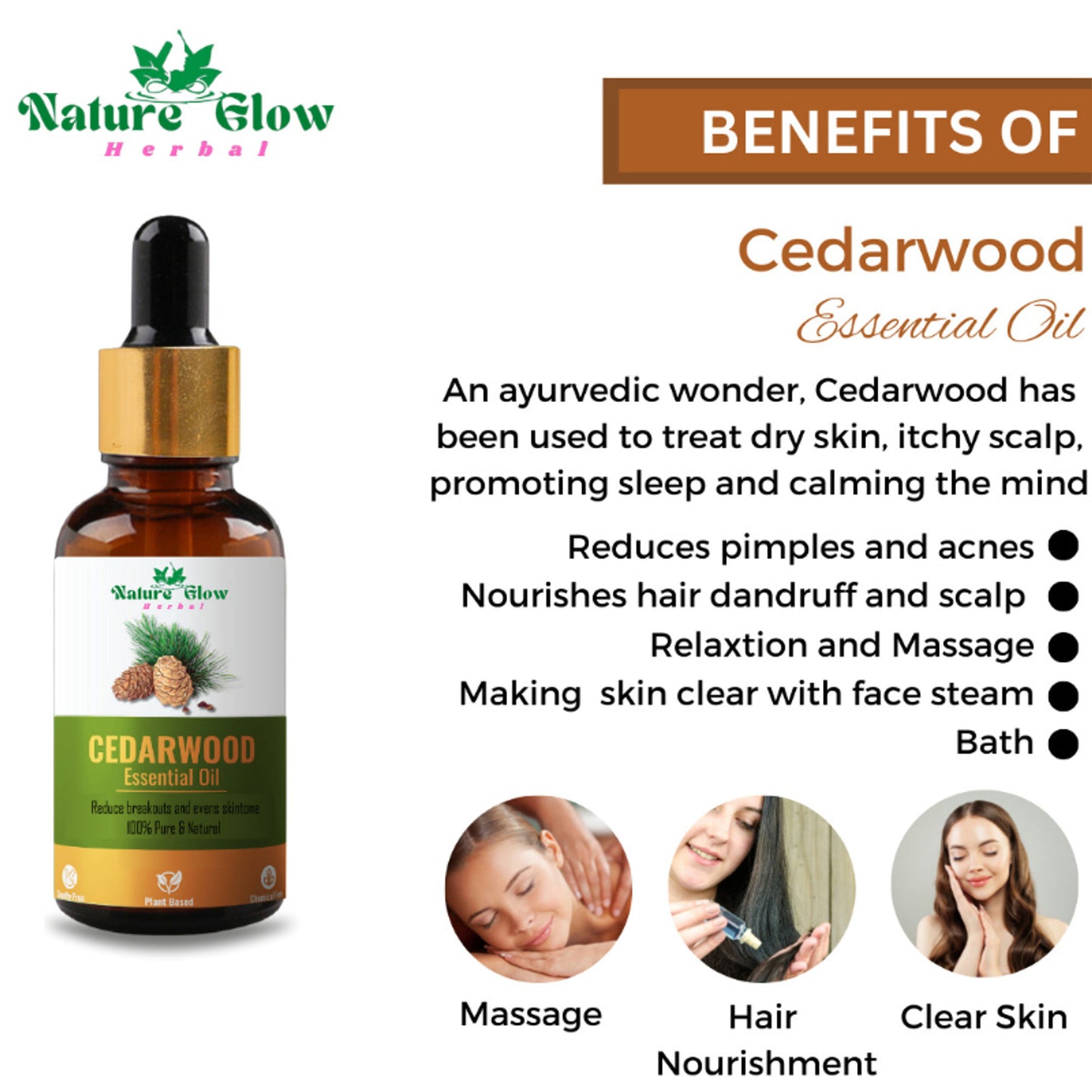 Nature Glow Herbal Kumkumadi & Basil & Cedarwood Essential Oil Combo - Distacart