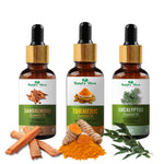 Thumbnail for Nature Glow Herbal Sandalwood & Termaric & Eucallypatus Essential Oil - Pack Of 3