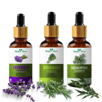 Nature Glow Herbal Lavender & Rosemary & Eucallypatus Essential Oil - Pack Of 3