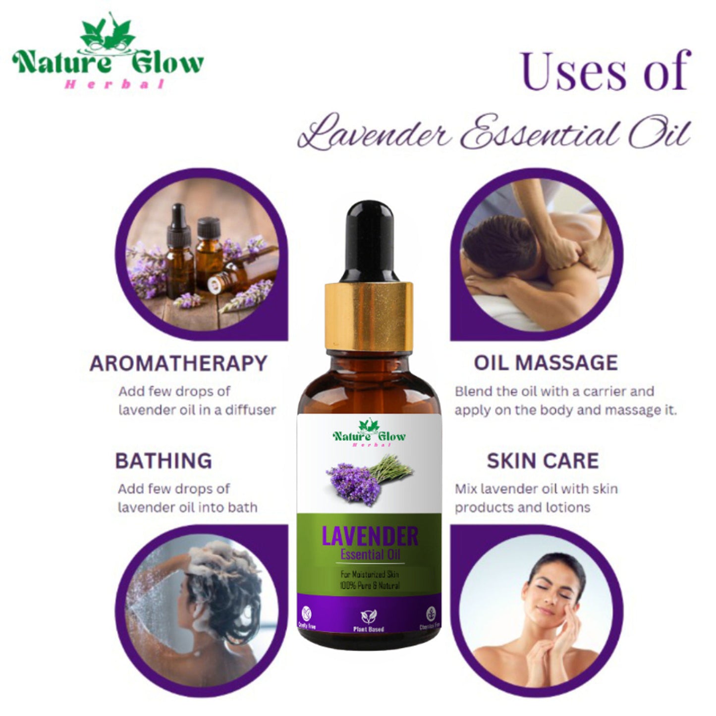 Nature Glow Herbal Lavender & Rosemary & Eucallypatus Essential Oil Combo - Distacart