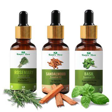 Nature Glow Herbal Rosemary & Sandalwood & Basil Essential Oil - Pack Of 3