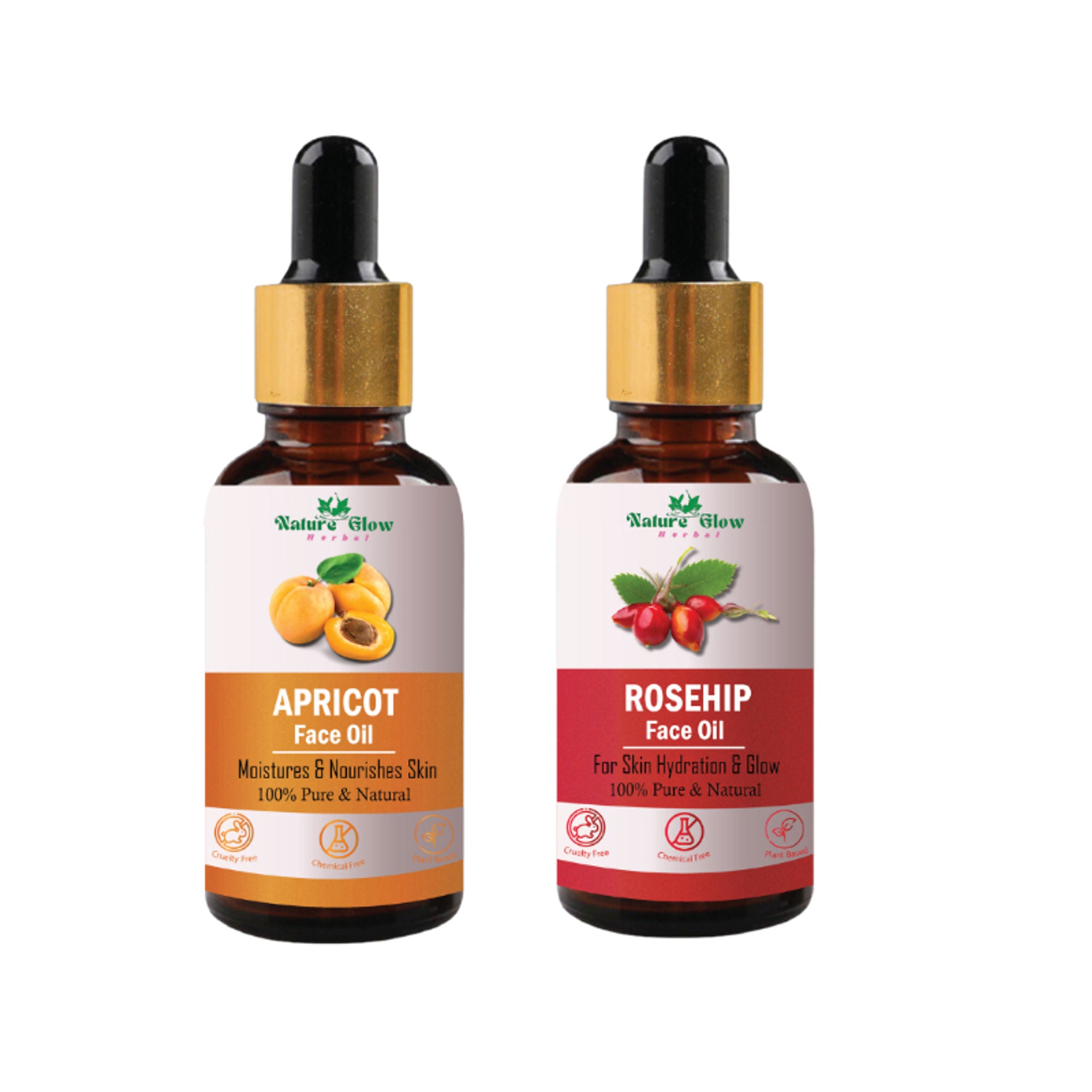 Nature Glow Herbal Apricoat & Rosehip Facial Oil Combo - Distacart