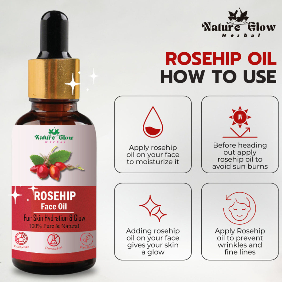Nature Glow Herbal Rosehip & Jojoba Facial Oil Combo - Distacart