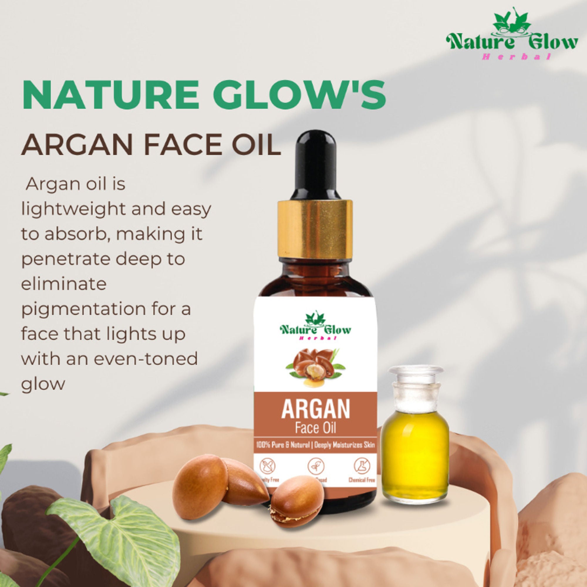 Nature Glow Herbal Grapeseed, Argan & Rosehip Facial Oil Combo - Distacart