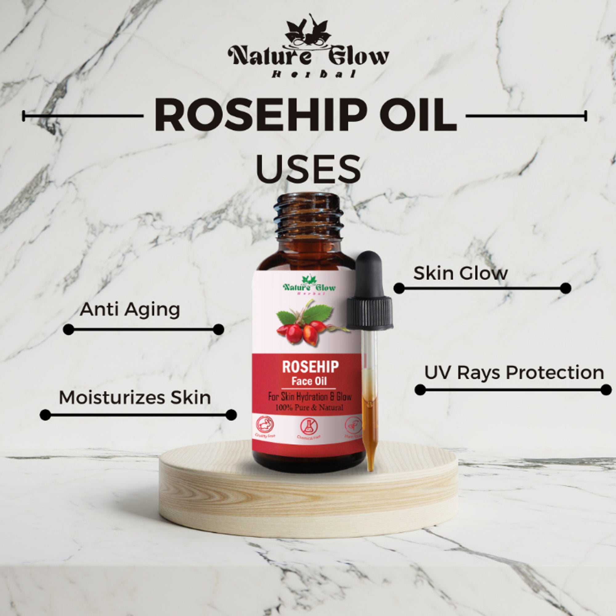 Nature Glow Herbal Grapeseed, Argan & Rosehip Facial Oil Combo - Distacart