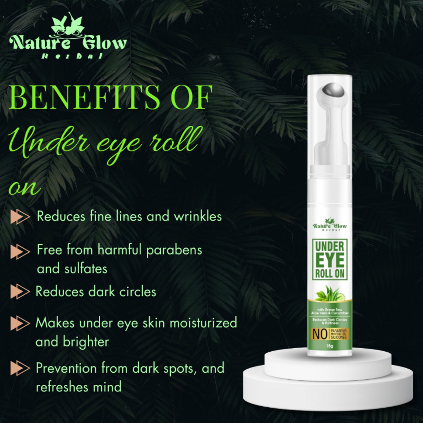Nature Glow Herbal Under Eye Gel Roll Combo - Distacart