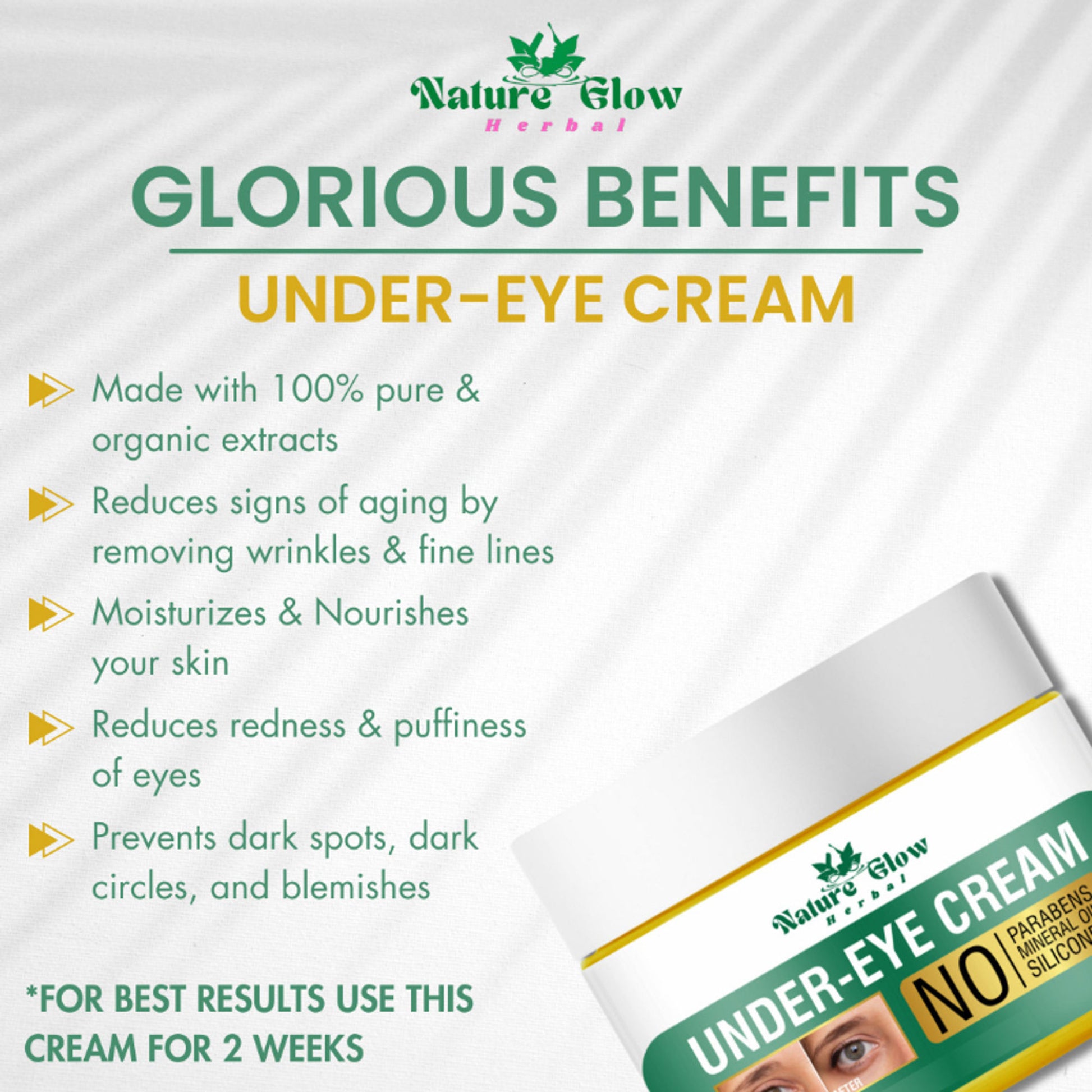 Nature Glow Herbal Under Eye Serum & Eye Cream Combo - Distacart