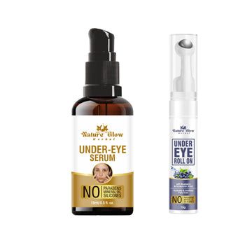 Nature Glow Herbal Under Eye Serum & Bluebery Roll On - Pack of 2