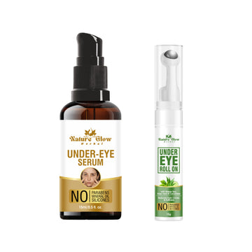 Nature Glow Herbal Under Eye Serum & Green Tea Roll On - Pack of 2