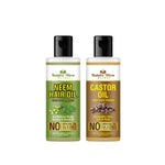 Thumbnail for Nature Glow Herbal Neem & Castor Hair Oil Combo - Distacart