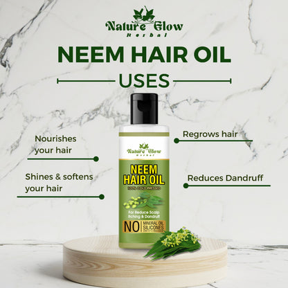 Nature Glow Herbal Neem & Castor Hair Oil Combo - Distacart
