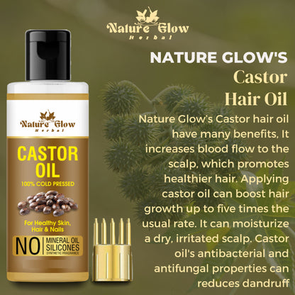 Nature Glow Herbal Neem & Castor Hair Oil Combo - Distacart
