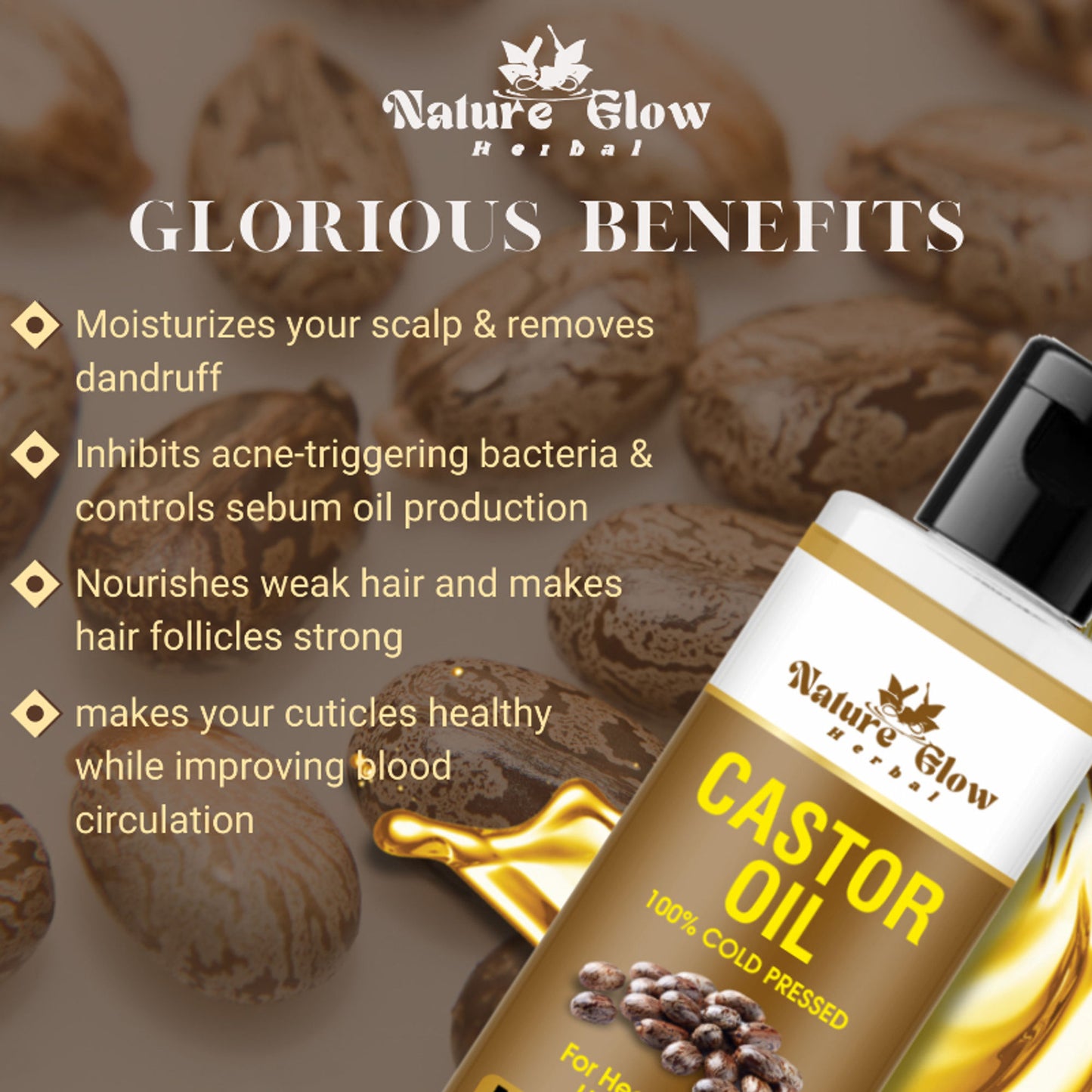Nature Glow Herbal Neem & Castor Hair Oil Combo - Distacart