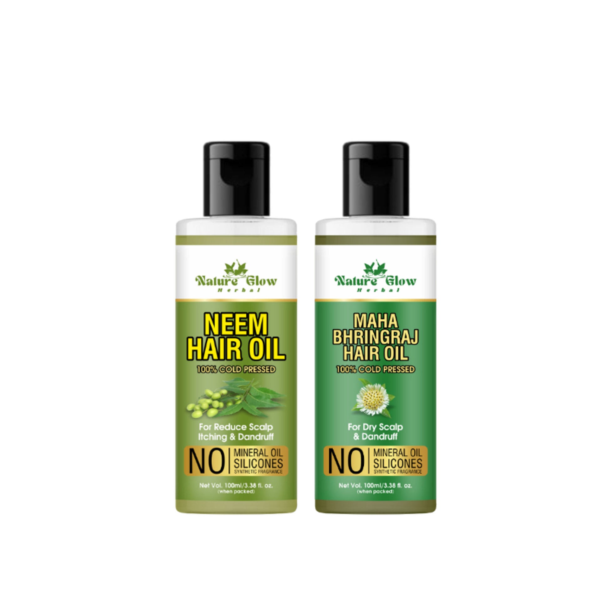Nature Glow Herbal Neem & Bhringraj Hair Oil Combo - Distacart