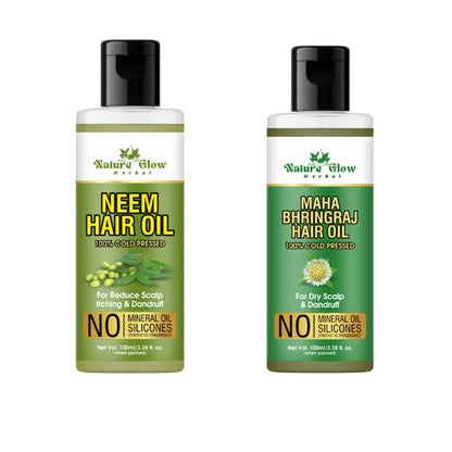 Nature Glow Herbal Neem & Bhringraj Hair Oil - Pack Of 2