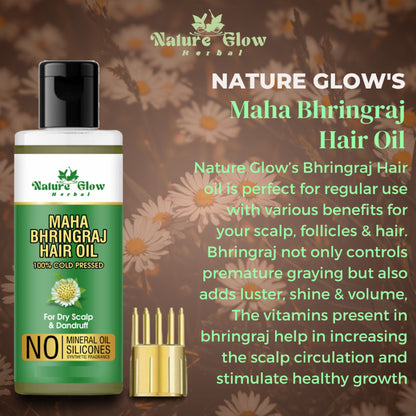 Nature Glow Herbal Neem & Bhringraj Hair Oil Combo - Distacart