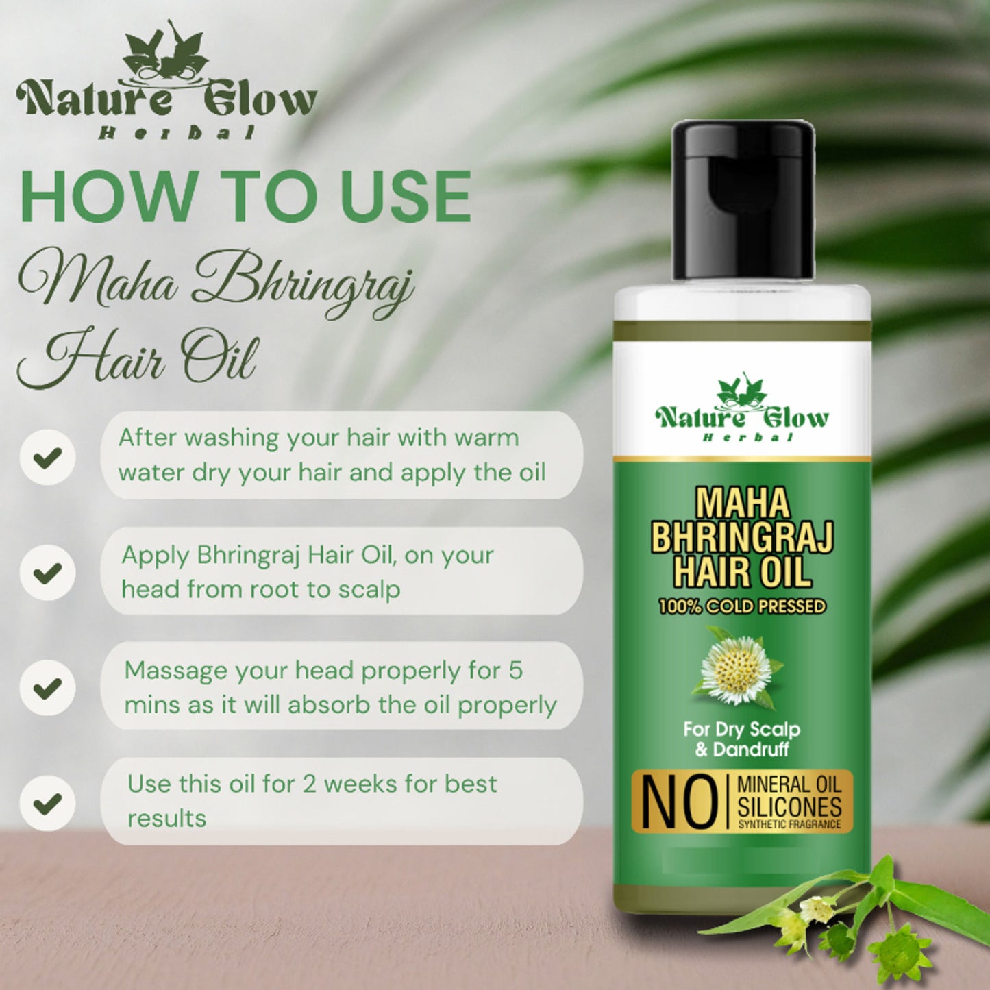Nature Glow Herbal Neem & Bhringraj Hair Oil Combo - Distacart