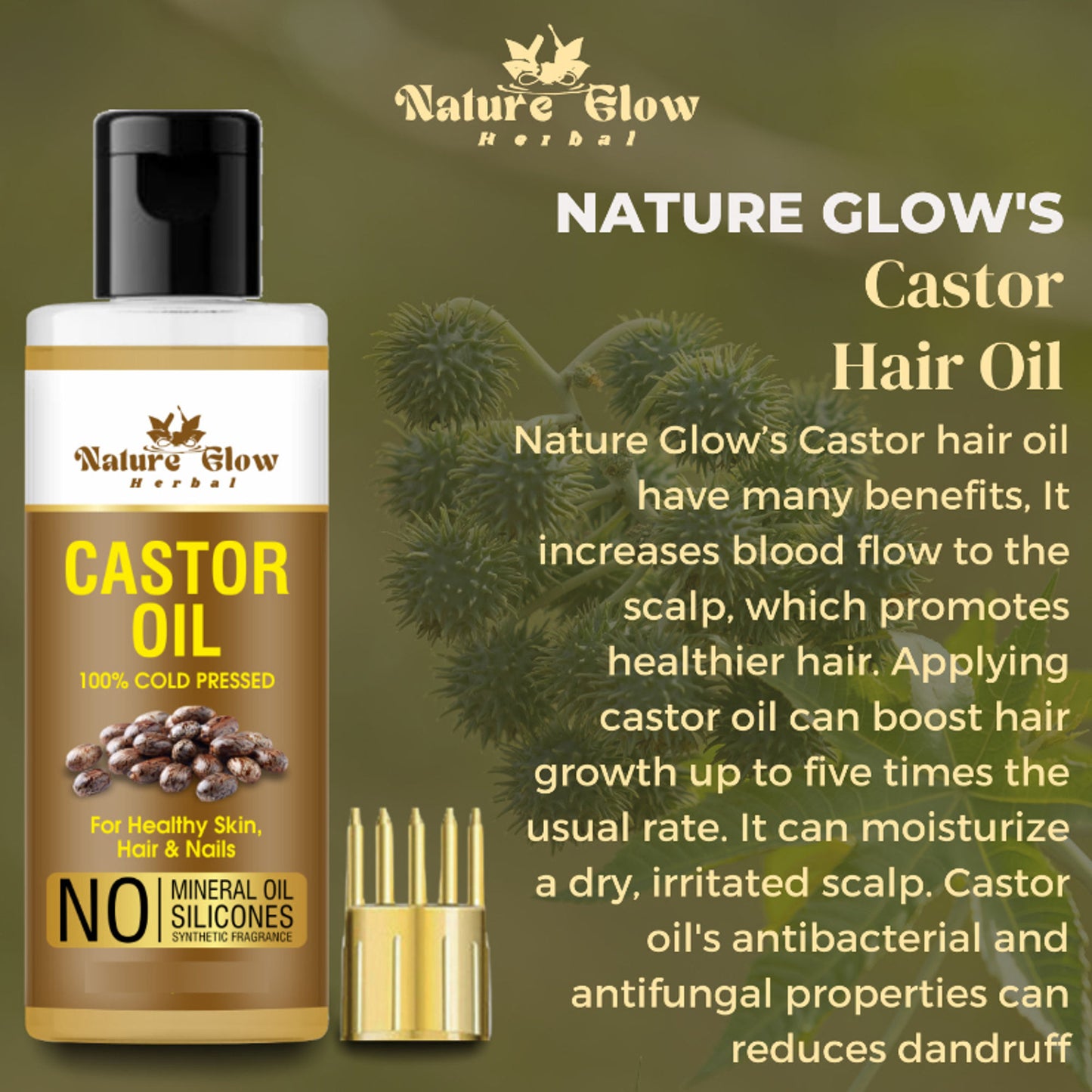Nature Glow Herbal Castor Oil & 4 In 1 Hair Oil Combo - Distacart
